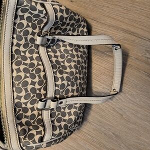 Coach Black and Cream Satchel Monogram